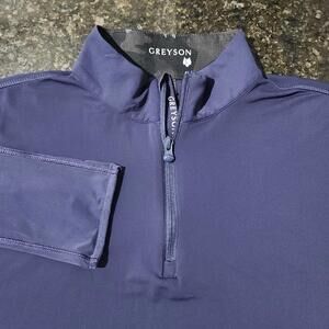 Greyson 1/4 Zip Pullover Performance Stretch Golf Casual Mens Large Sleeve Logo